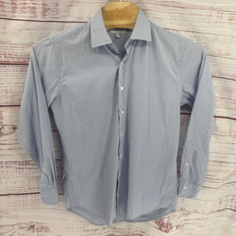 Peter Millar Shirt  Mens Medium Micro Check Stretch Button Up Long Sleeve